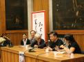 “余华意大利文学之旅”系列活动开幕式——出席现场的嘉宾：中国著名作家余华（右二）、兰珊德教授（右三）、金志刚教授（右四）